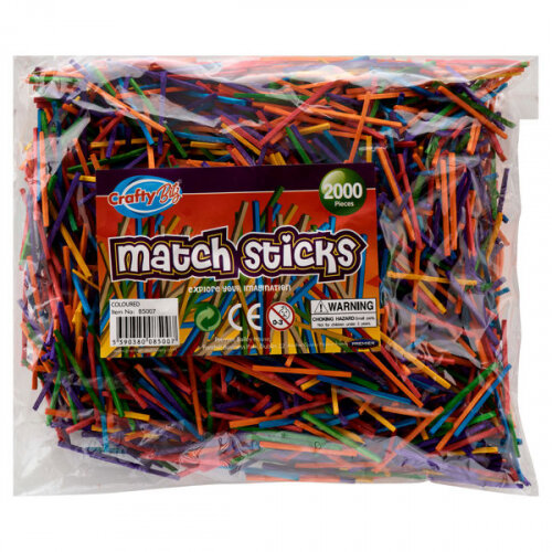 Crafty Bitz Coloured Matchsticks Pack of 2000- Essential for DIY Projects