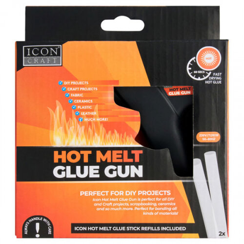 Icon Craft Hot Melt Glue Gun - Includes Refills - Essential Craft Tool