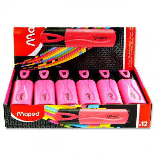 Maped Fluo'Peps Classic Highlighter - Pink - Bright Fluorescent Marker