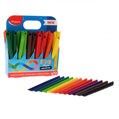 Maped School'Peps Carry Pack 72 Infinity Colour Pencils - Extensive Art Supply for Students