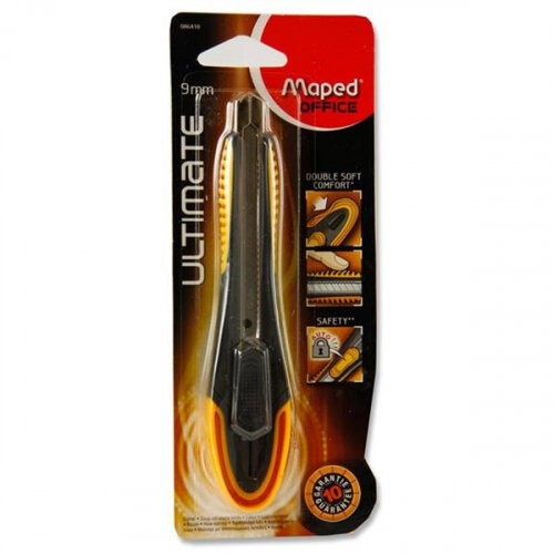 Maped Ultimate 9mm Cutter W/Safety Lock - Reliable Cutting Tool for Crafts and School Projects