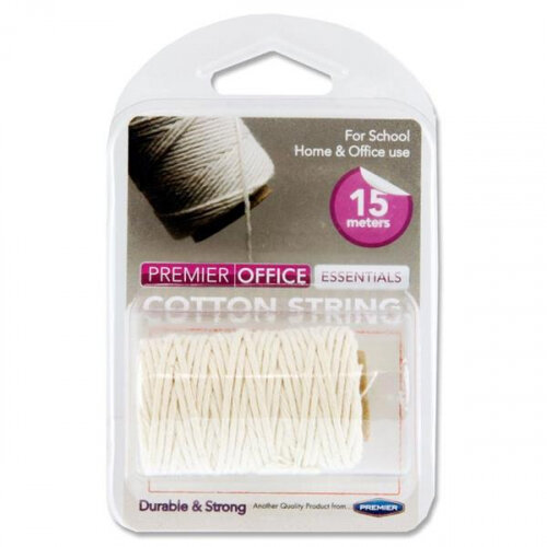 Premier Office 15m Spool Cotton Twine - Essential for Crafts and DIY Projects