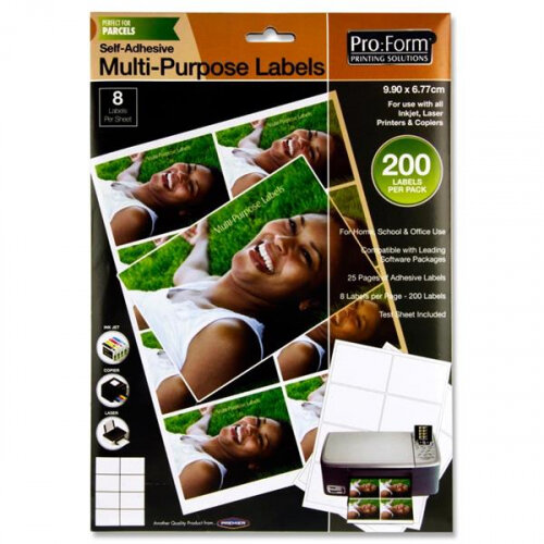 Pro:Form Labels 8 Labels Per Sheet 99x67.8mm 25 Sheets - Ideal for Shipping Labels
