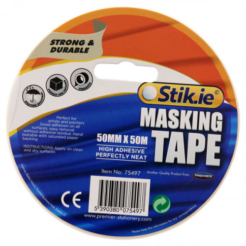 Stik-Ie Roll Masking Tape 50m x 50mm - Essential stationery for organization