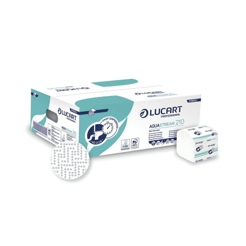 Lucart Pack of 40 Aquastream 210m Bulk Toilet Paper 210 Sheets 811B68J