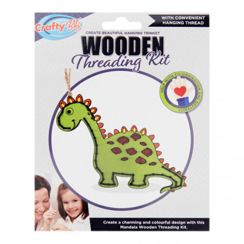 Crafty Bitz Wooden Threading Kit Dino Design for Kids