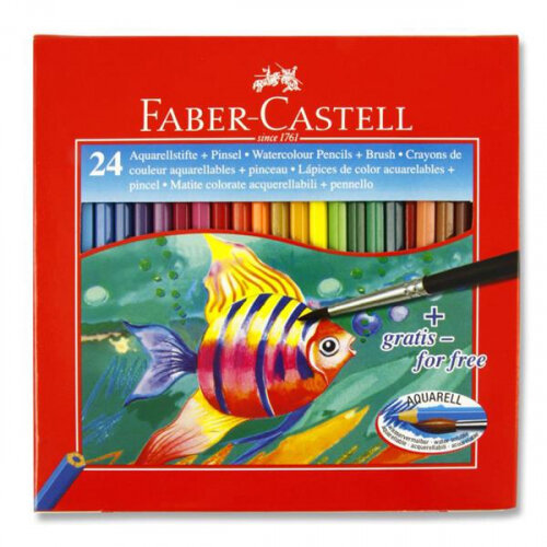 Faber Castell Box 24 Water Soluble Colour Pencils Versatile Colour Pencils for Art Projects