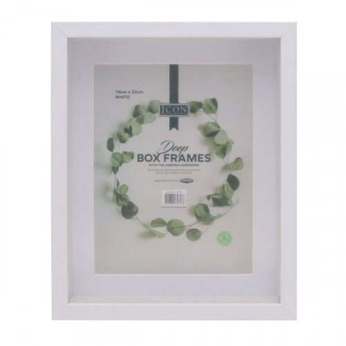 Icon 16X20Cm Deep Box Frames - White Art & Craft Essentials for Projects and Decor