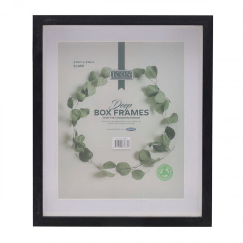 Icon 20X24Cm Deep Box Frames - Black Art & Craft Essentials for Projects and Decor