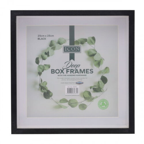 Icon 25X25Cm Deep Box Frames - Black Art & Craft Essentials for Projects and Decor