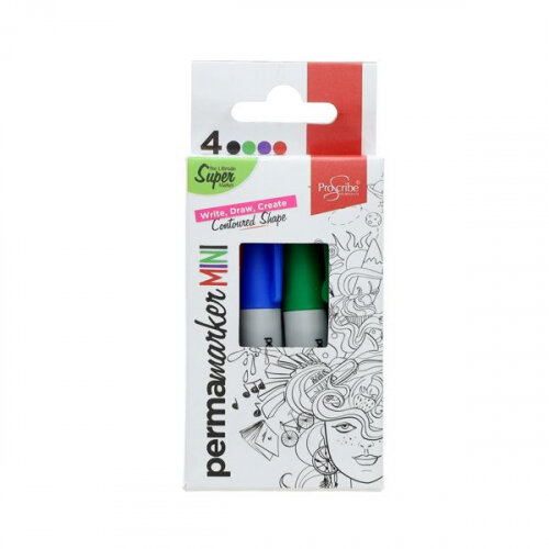 Proscribe Card 4 Mini Permanent Markers - Compact & Handy for Marking