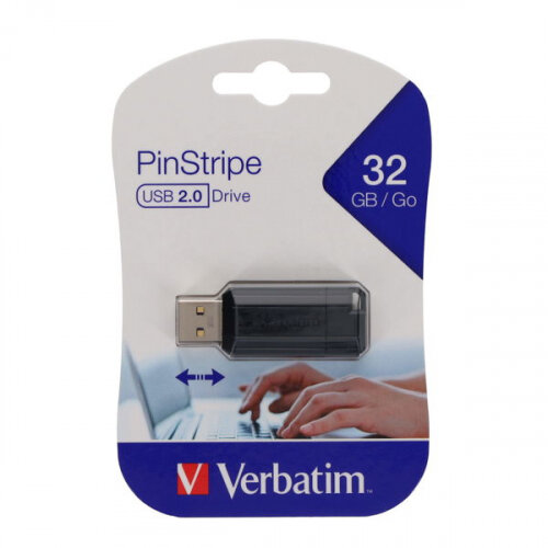 Verbatim Pinstripe Usb Drive - 32Gb - Ample Storage for Photos, Documents & More