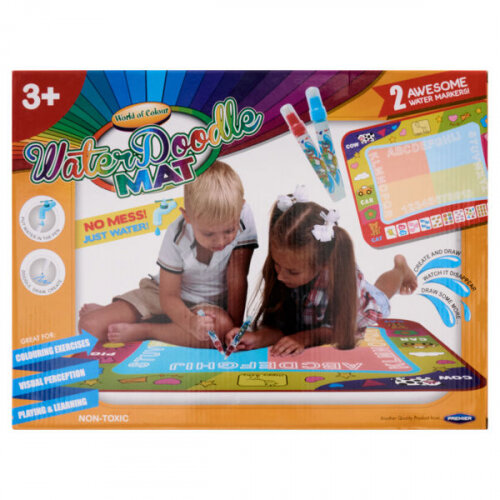 World Of Colour 58X78cm Water Doodle Mat & 2 Water Markers - Mess-Free Doodling Fun