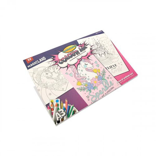 World Of Colour A3 25 Sheet Colouring Book - Magicland - Creative Colouring for Kids