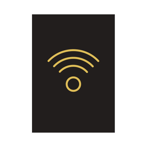 Wireless Sign Rigid Plastic 105x150mm Black/Gold Y6698721