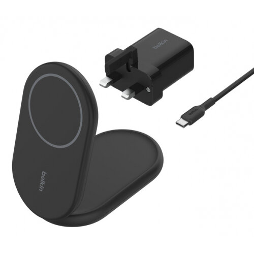 Belkin WIB007MYBK mobile device charger Headphones, Smartphone Black USB Wireless charging Fast charging Indoor