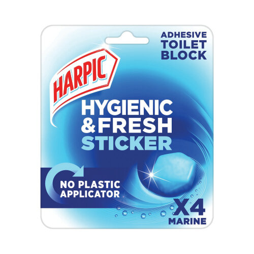 Harpic Hygienic Fresh Sticker Adhesive Toilet Block Marine (Pack of 6) 3275279