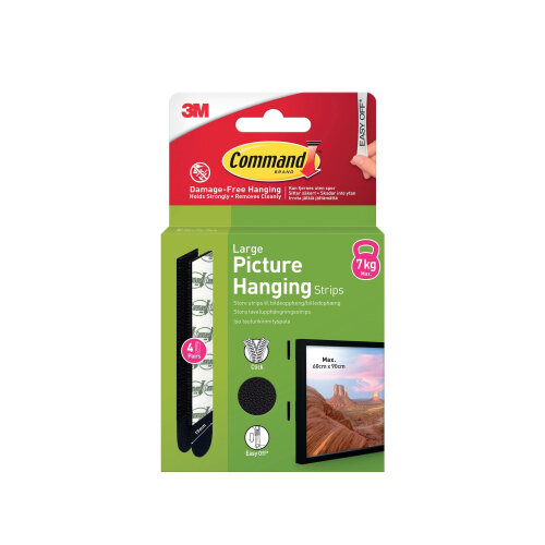 Command Picture Hanging Strips 4 Pairs Black Large (Pack of 8) 7100337186