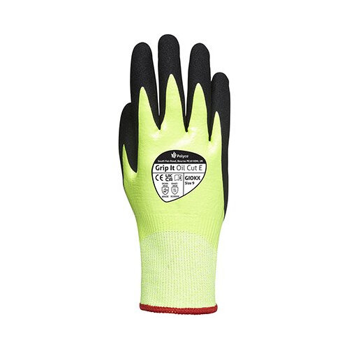 Polyco Grip It Oil Cut E Nitrile-Coated Cut-Resistant Gloves 9 (Pack of 10)