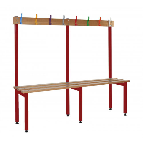 School Cloakroom Benches 1200h x 1000w x 300d mm - Red frame