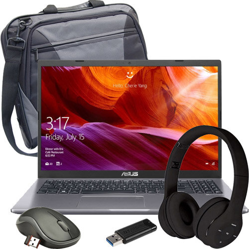 Back to School Bundle Kit - ASUS Laptop Core i3, Bluetooth Computer Headset, Laptop Bag, USB Stick 32GB, Wireless Mouse - Home Schooling Bundle