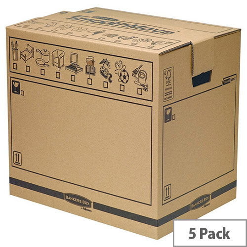 Fellowes Bankers Packing Cardboard Boxes Smoothmove Trunk 400x550x420mm (Pack 10) Fellowes Bankers Packing Cardboard Boxes Smoothmove Trunk 400x550x420mm (Pack 10)
