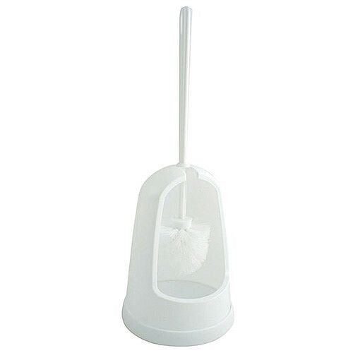 2Work Plastic Toilet Brush Set White CX00327