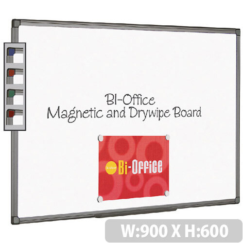 Bi-Office Magnetic Whiteboard 900x600mm Aluminium Finish MB0706186 Bi-Office Magnetic Whiteboard 900x600mm Aluminium Finish MB0706186