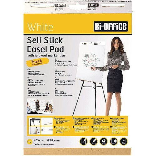 Bi-Office Self-Stick Flipchart Pad 635x780mm 30 Sheets White Pack of 2 FL128107