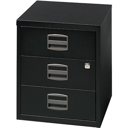 A4 Mobile Home Filer With 3 Shallow Stationery Drawers Black Bisley PFA A4 Mobile Home Filer With 3 Shallow Stationery Drawers Black Bisley PFA