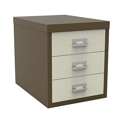 Bisley Multi-Drawer Cabinet 12 inches 3 Drawer Non-Locking Coffee/Cream 12/3 Bisley Multi-Drawer Cabinet 12 inches 3 Drawer Non-Locking Coffee/Cream 12/3