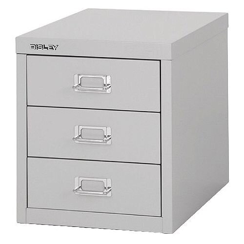 Bisley Multi-Drawer Cabinet 12 inches 3 Drawer Non-Locking Grey 12/3 H123NL-073 Bisley Multi-Drawer Cabinet 12 inches 3 Drawer Non-Locking Grey 12/3 H123NL-073