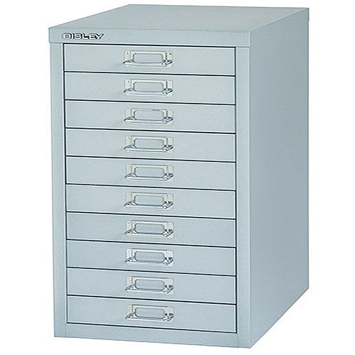 Bisley Multi-Drawer Cabinet 29 inches 10 Drawer Non-Locking Goose Grey 29/10 H2910NL
