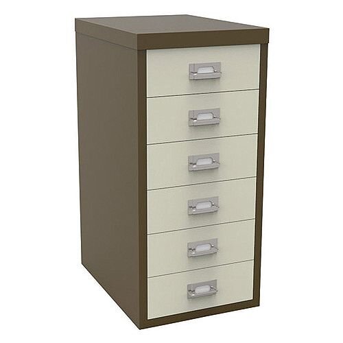 Bisley Multi-Drawer Cabinet 29 inches 6 Drawer Non-Locking Coffee/Cream 29/6