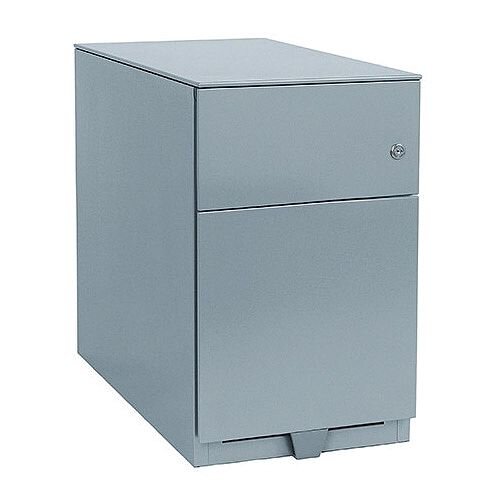 Bisley Note Pedestal Mobile 1 Stationery 1 Filing Drawer Grey