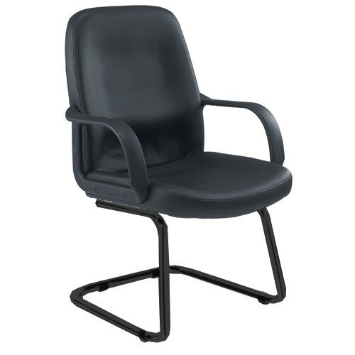 TC Canasta Visitor Chair Black Leather-Look