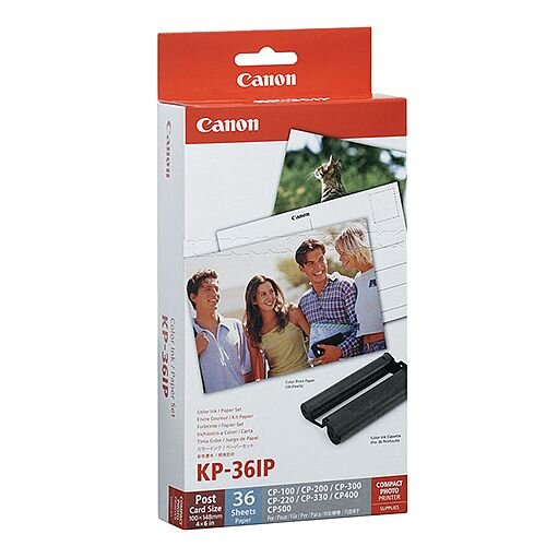 Canon KP-36IP Tri-Colour Value Pack Ink Includes 36 Postcard Size Photo Papers 7737A001AH Canon KP-36IP Tri-Colour Value Pack Ink Includes 36 Postcard Size Photo Papers 7737A001AH