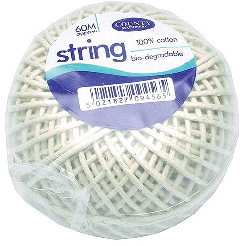 County Cotton String Ball Medium 60 Metres C176 (Pack of 12)