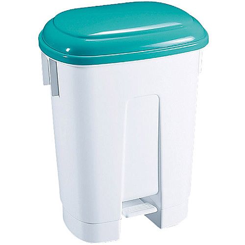 Derby Plastic Pedal Waste Bin 60 Litre White/Green 348015 Derby Plastic Pedal Waste Bin 60 Litre White/Green 348015