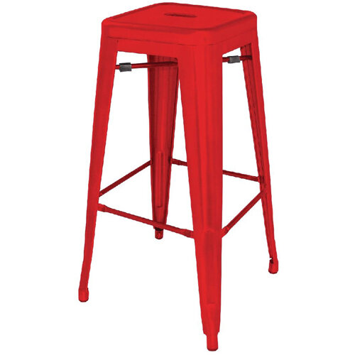 Bolero Bistro Steel High Stool Red (Pack of 4)