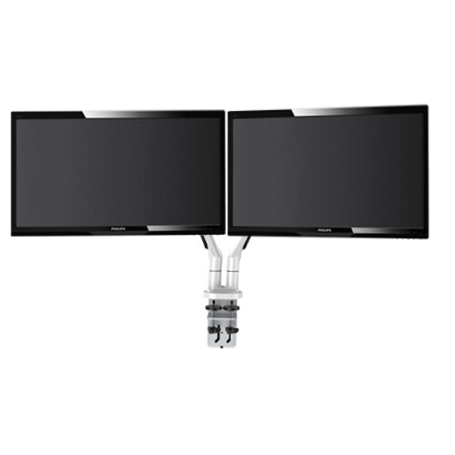 Vision Double Monitor Arm With 2 Philips 24 Full HD Computer Monitors Vision Double Monitor Arm With 2 Philips 24 Full HD Computer Monitors