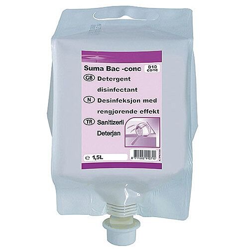 Diversey Suma Bac D10 Detergent and Disinfectant Concentrate 1.5 Litre Pack of 4 7010071 Diversey Suma Bac D10 Detergent and Disinfectant Concentrate 1.5 Litre Pack of 4 7010071