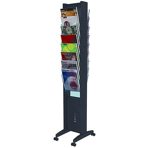 Fast Paper Double-Sided 16-Compartment Literature Display Black F276N01