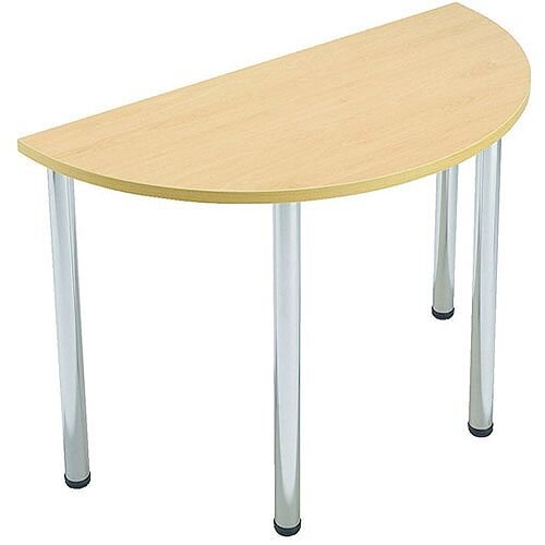 Semi Circular Meeting Room Table Folding Leg Beech Jemini