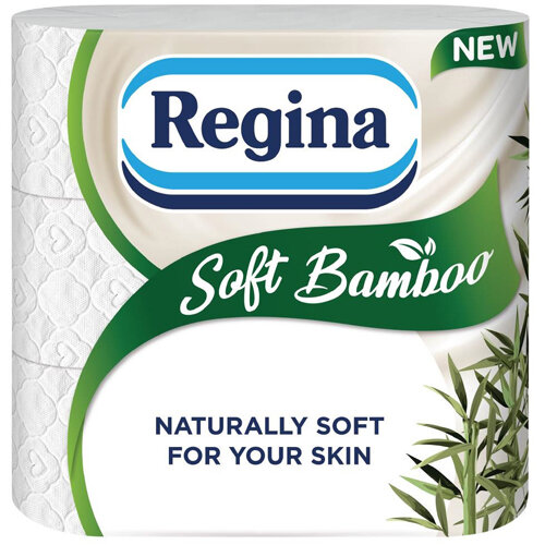 Regina Soft Bamboo Toilet Roll 3-Ply 5x9 Rolls - Eco-Friendly Luxury Bathroom Tissue