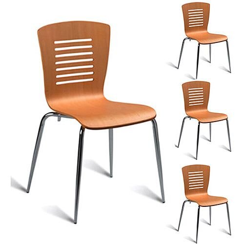 Verona Maple Café Side Chair - Maple Veneer Naturally Polished Pack of 4 Verona Maple Café Side Chair - Maple Veneer Naturally Polished Pack of 4