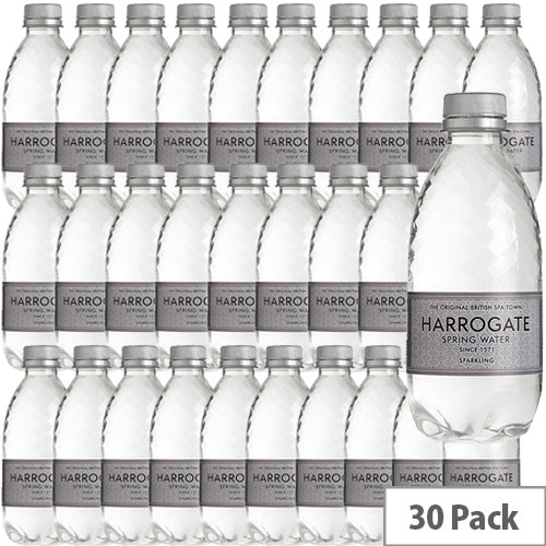 Harrogate Sparkling Water Plastic 330ml Bottle Silver Label Pack of 30 Harrogate Sparkling Water Plastic 330ml Bottle Silver Label Pack of 30