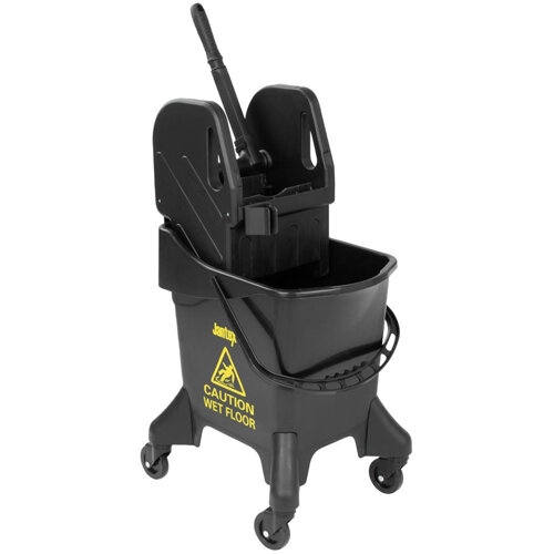 Jantex 20Ltr Tall Mop Bucket and Wringer - Black With Yellow Print Single Pack
