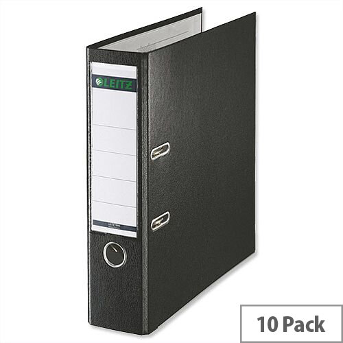 Leitz 180 Polypropylene A4 80mm Black Lever Arch File Pack of 10 Leitz 180 Polypropylene A4 80mm Black Lever Arch File Pack of 10
