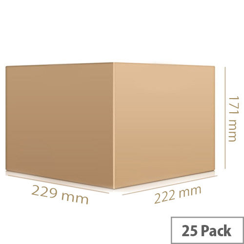 Packing Corrugated Cardboard Boxes Single Wall Strong Flat Packed LxWxH 229x222x171mm Pack 25